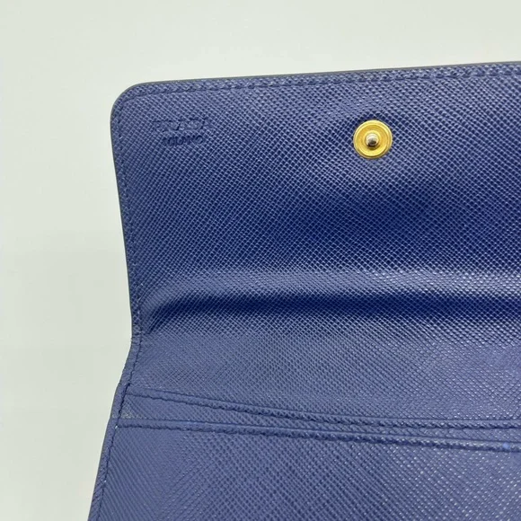 Prada Saffiano Leather Compact Wallet.